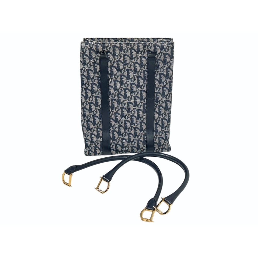 Christian Dior Speedy Canvas Trotter Handbag Navy Blue